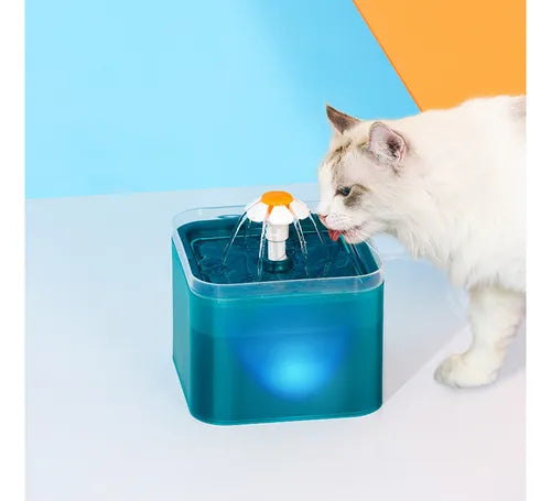 2L Cat Water Fountain 3 Water Modes Pet Fountain with LED Night Quiet Pump with 2 Cotton Filter for Cats and small Dogs