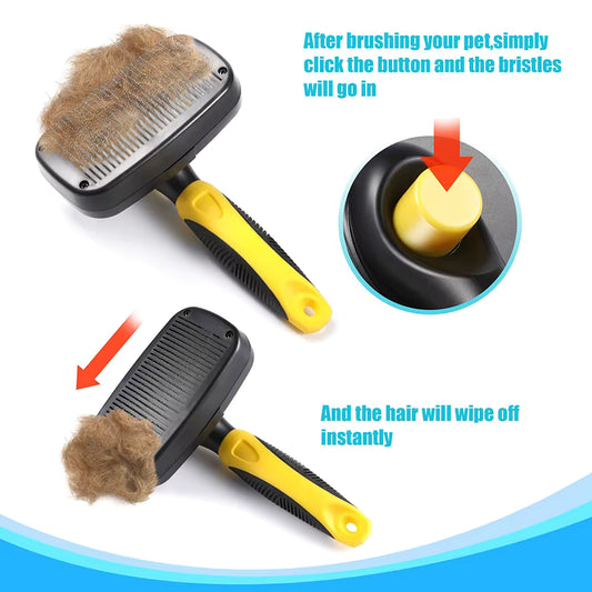 Bonve Pet Brush Dogs Cats Comb Pets Remove and Remove Hair with Stainless Steel Spikes Pet Grooming Dog Hair Remover Cat Comb